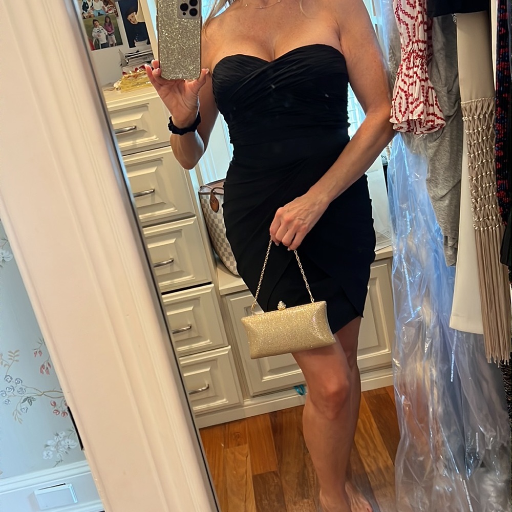 Aqua dress short black sexy worn once amazing dress